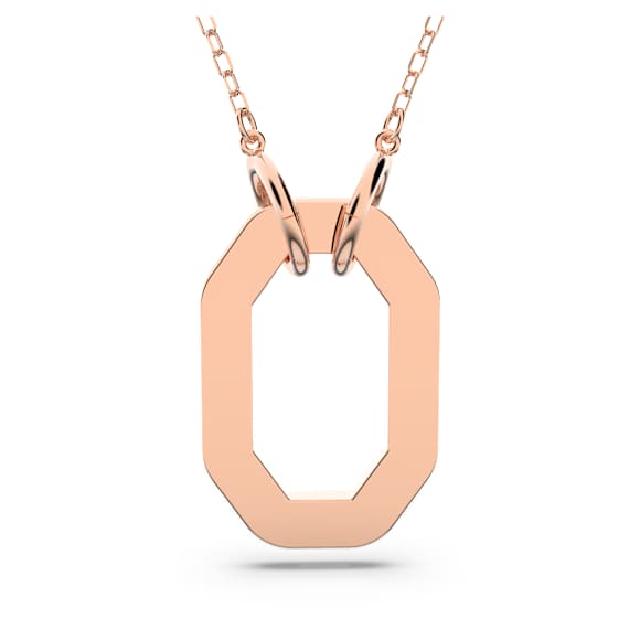 Dextera pendant, Octagon shape, White, Rose gold-tone plated - Swarovski, 5642389