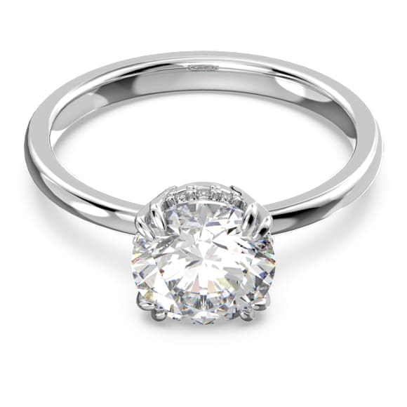 Bague cocktail Constella, Taille ronde, Blanche, Métal rhodié - Swarovski, 5642638
