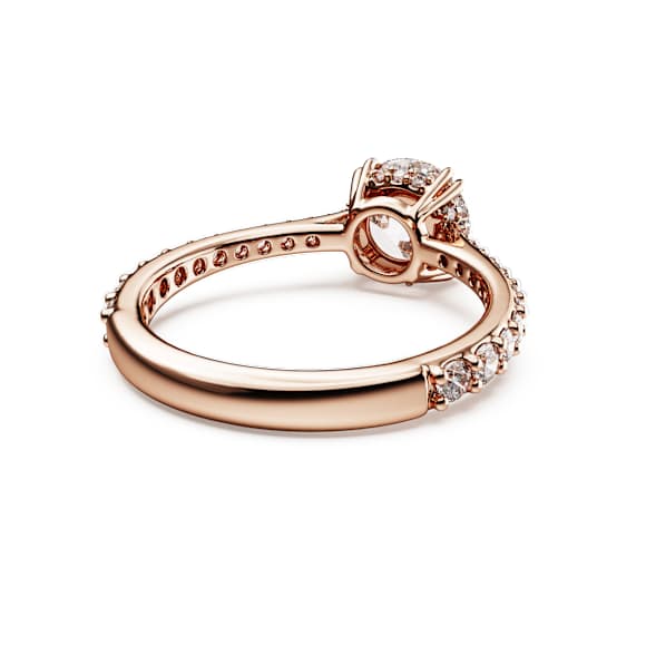 Koktejlový prsten Stilla, Kulatý výbrusx, Pavé, Bílá, Povrchová úprava z 18k růžového zlata - Swarovski, 5642643