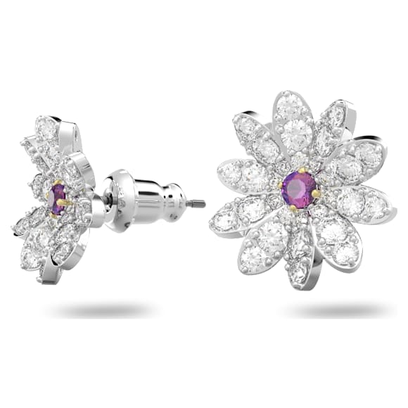 Eternal Flower 耳钉, 花朵, 粉红色, 混合金属润饰 - Swarovski, 5642873