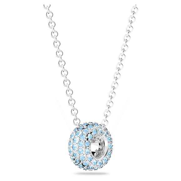 Dextera pendant, Blue, Rhodium plated - Swarovski, 5642886