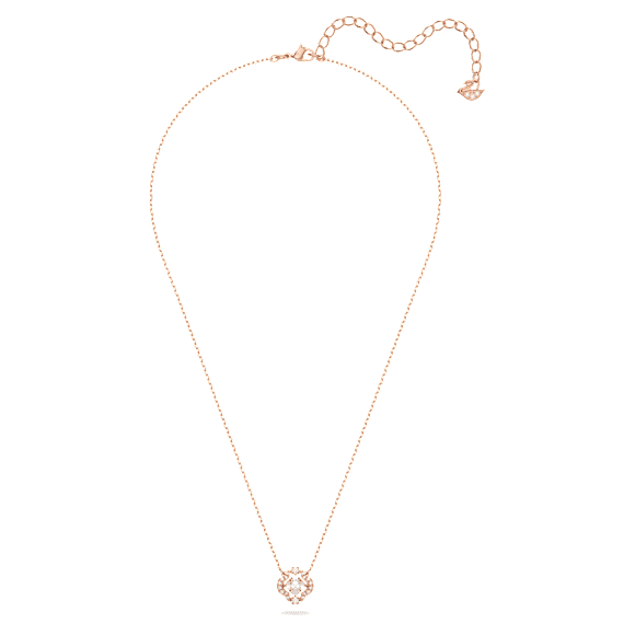 Una 項鏈, 幸運草, 白色, 18K 金（玫瑰金色）飾面 - Swarovski, 5642928