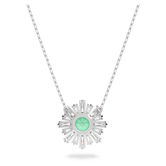 Idyllia pendant, Mixed cuts, Sun, Green, Rhodium plated - Swarovski, 5642963