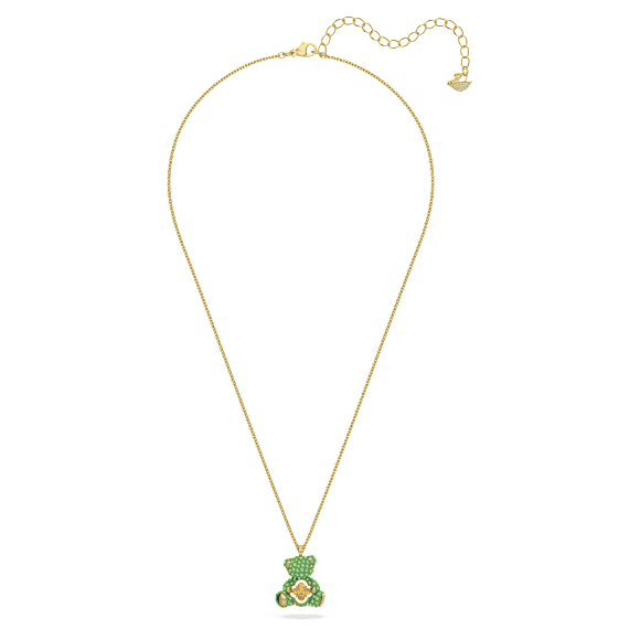Teddy 链坠, 熊, 绿色, 镀金色调 - Swarovski, 5642975