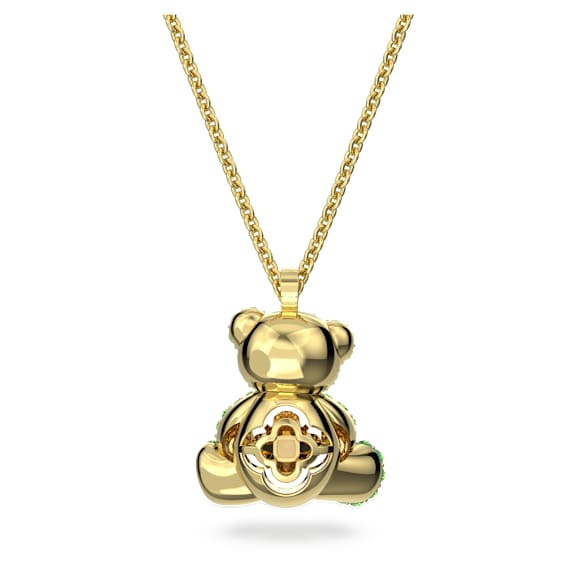 Teddy 链坠, 熊, 绿色, 镀金色调 - Swarovski, 5642975