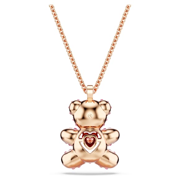 Teddy pendant, Bear, Pink, Rose gold-tone plated - Swarovski, 5642976