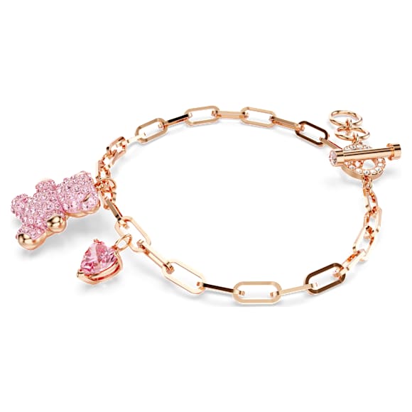 Pulsera Teddy, Oso, Rosa, Baño tono oro rosa - Swarovski, 5642978