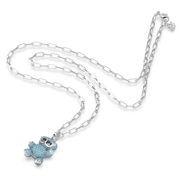 Pendentif Teddy, Ours, Bleu, Métal rhodié - Swarovski, 5642979