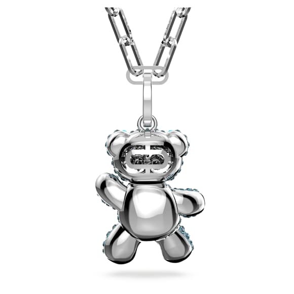 Pendentif Teddy, Ours, Bleu, Métal rhodié - Swarovski, 5642979