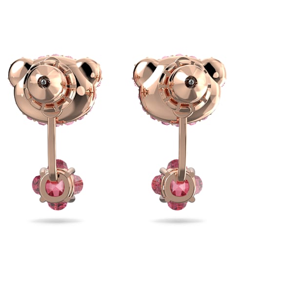 Pendientes ear jacket Teddy, Oso, Rosas, Baño tono oro rosa - Swarovski, 5642982