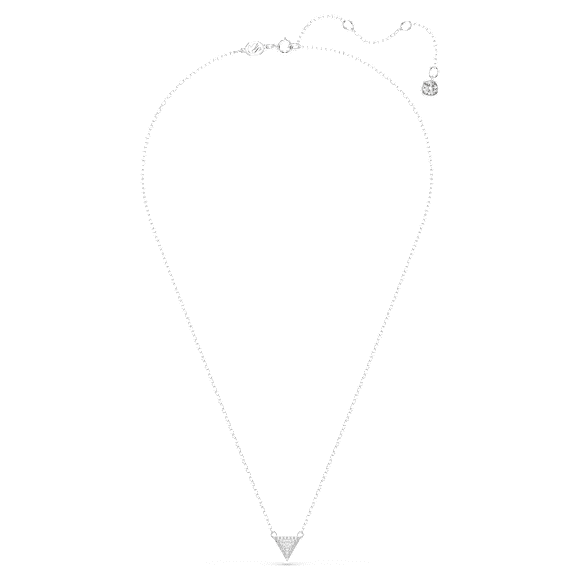 Stilla necklace, Triangle cut, White, Rhodium plated - Swarovski, 5642983