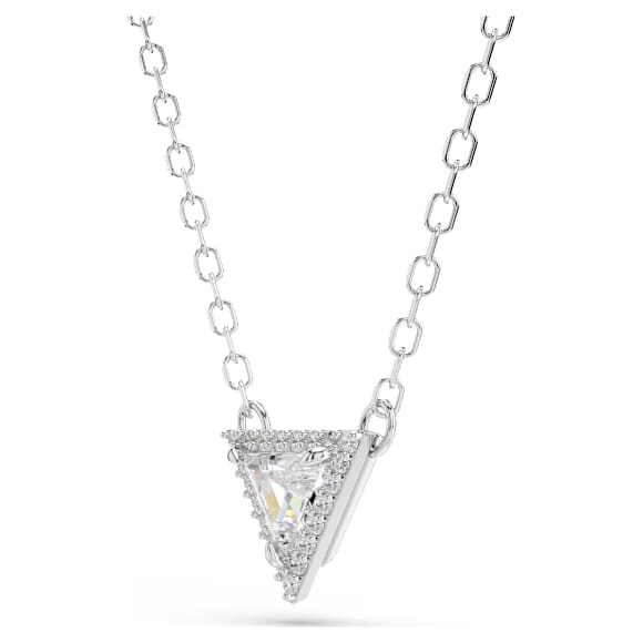 Stilla necklace, Triangle cut, White, Rhodium plated - Swarovski, 5642983