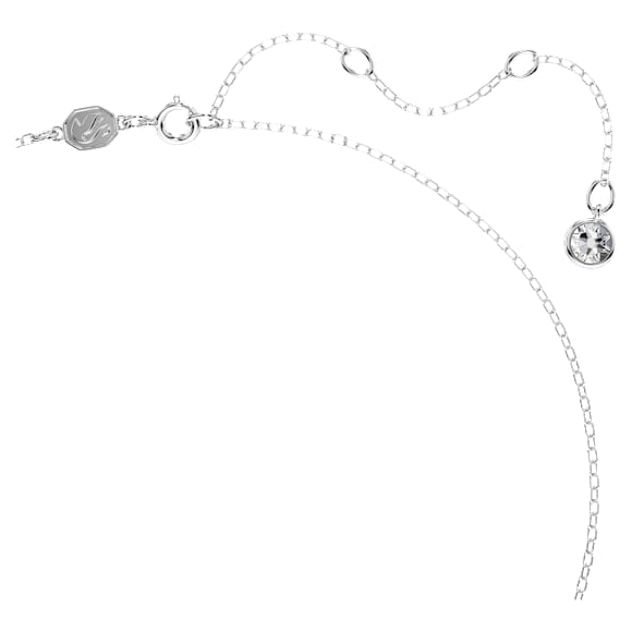 Stilla necklace, Triangle cut, White, Rhodium plated - Swarovski, 5642983