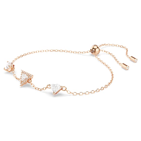 Ortyx 手链, 三角形切割, 白色, 镀玫瑰金色调 - Swarovski, 5643737