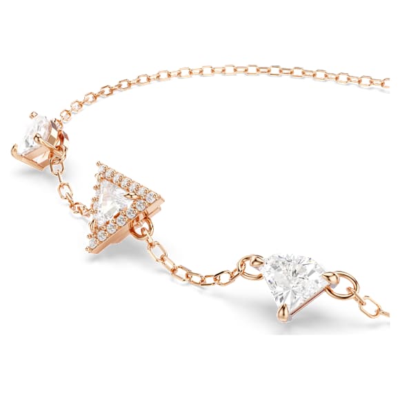 Ortyx 手链, 三角形切割, 白色, 镀玫瑰金色调 - Swarovski, 5643737