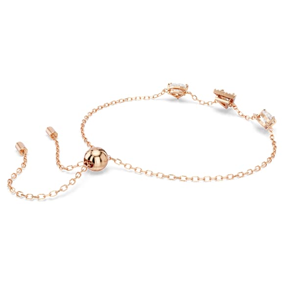 Ortyx 手链, 三角形切割, 白色, 镀玫瑰金色调 - Swarovski, 5643737
