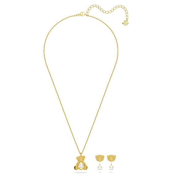 Conjunto Teddy, Oso, Amarillo, Baño tono oro - Swarovski, 5643798