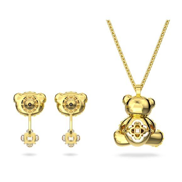 Conjunto Teddy, Oso, Amarillo, Baño tono oro - Swarovski, 5643798
