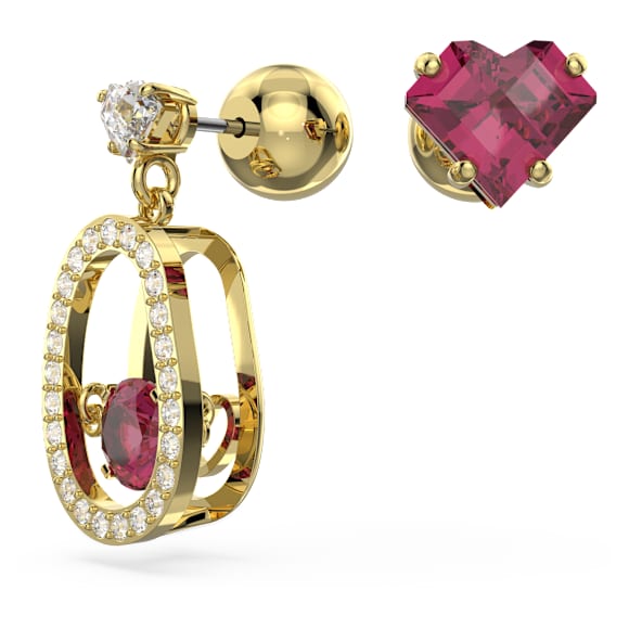 Cariti 套裝, 紅豆, 紅色, 鍍金色色調 - Swarovski, 5643912