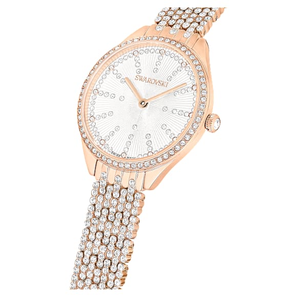 Attract Uhr, Schweizer Produktion, Voll-Pavé, Kristallarmband, Roséfarben, Roségoldfarbenes Finish - Swarovski, 5644053