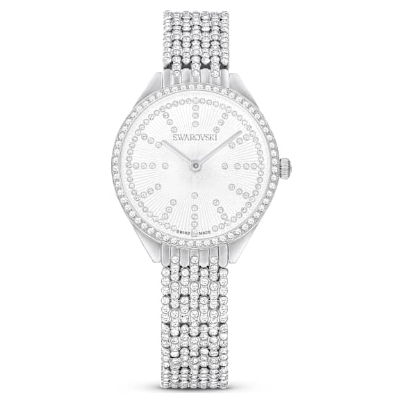 Attract Uhr, Schweizer Produktion, Voll-Pavé, Kristallarmband, Silberfarben, Edelstahl - Swarovski, 5644062