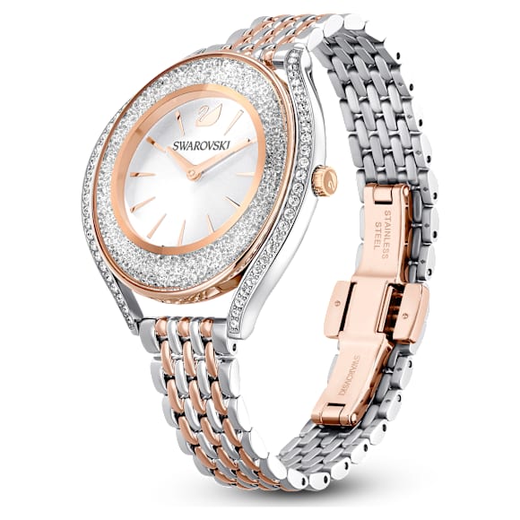 Crystalline Aura นาฬิกา, Swiss Made, สร้อยข้อมือโลหะ, โทนโรสโกลด์, เคลือบโลหะหลากชนิด - Swarovski, 5644075