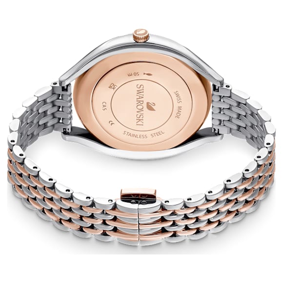 Montre Crystalline Aura, Fabriqué en Suisse, Bracelet en métal, Ton or rose, Finition mix de métal - Swarovski, 5644075