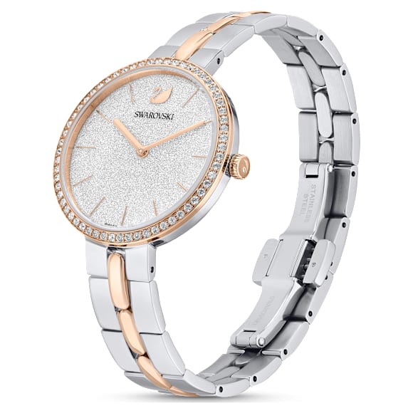 Montre Cosmopolitan, Fabriqué en Suisse, Bracelet en métal, Blanc, Finition mix de métal - Swarovski, 5644081