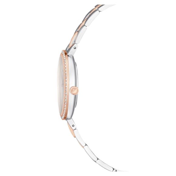 Cosmopolitan watch, Swiss Made, Metal bracelet, White, Mixed metal finish - Swarovski, 5644081