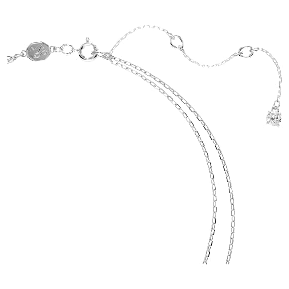 Gema 层次项链, 混合切割, 花朵, 白色, 镀铑 - Swarovski, 5644658