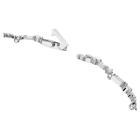 Gema 項鏈, 混合式切割, 花朵, 白色, 鍍白金色 - Swarovski, 5644666