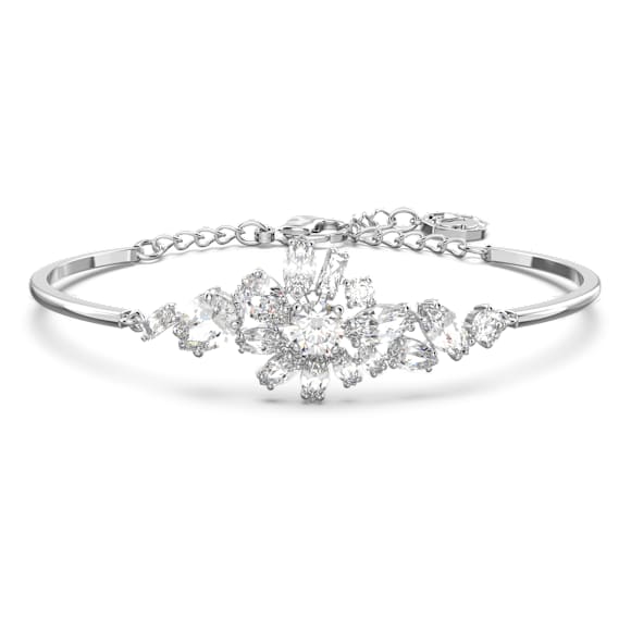Gema 手镯, 混合切割, 花朵, 白色, 镀铑 - Swarovski, 5644681