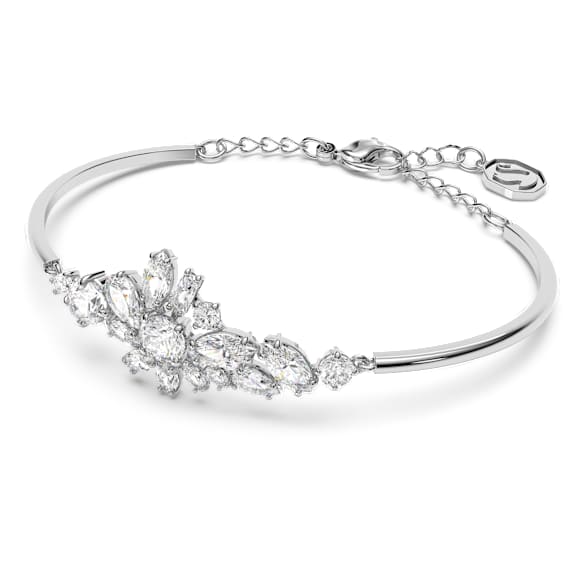 Gema 手镯, 混合切割, 花朵, 白色, 镀铑 - Swarovski, 5644681