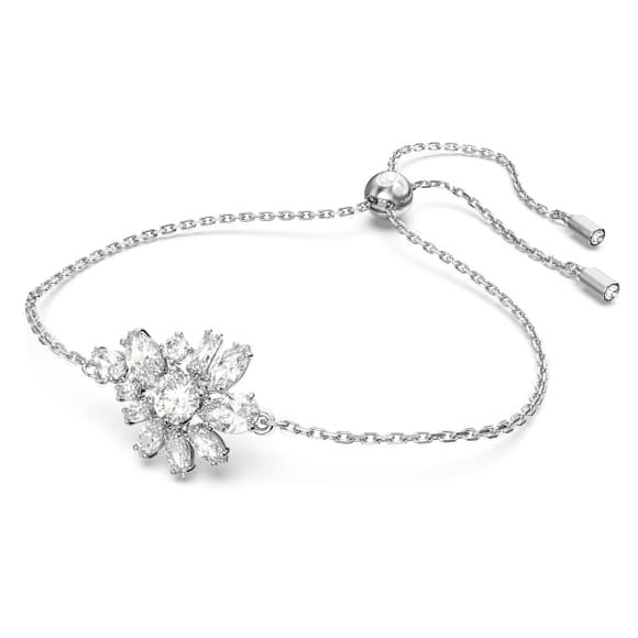 Gema Armband, Verschiedene Schliffe, Blume, Weiß, Rhodiniert - Swarovski, 5644684