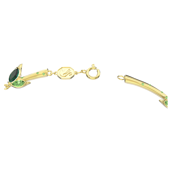 Dellium 项链, 竹子, 绿色, 镀金色调 - Swarovski, 5645367