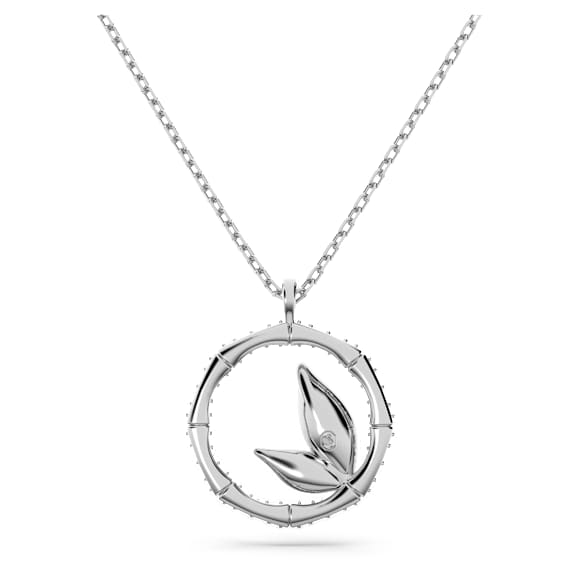 Dellium 项链, 圆形, 竹子, 绿色, 镀铑 - Swarovski, 5645370