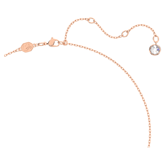 Dellium 项链, 圆形, 竹子, 白色, 镀玫瑰金色调 - Swarovski, 5645371