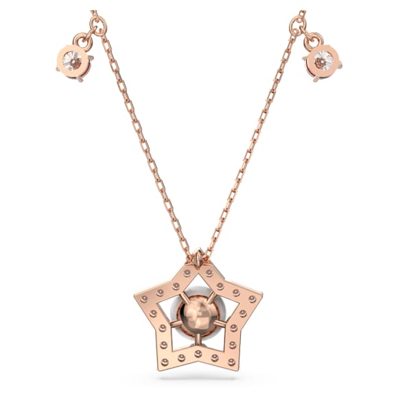 Collier Stella, Tailles variées, Étoile, Blanc, Placage de ton or rosé - Swarovski, 5645382
