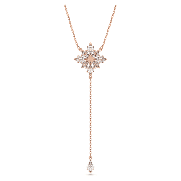 Stella Y形项链, 风筝型切割, 星星, 白色, 镀玫瑰金色调 - Swarovski, 5645383