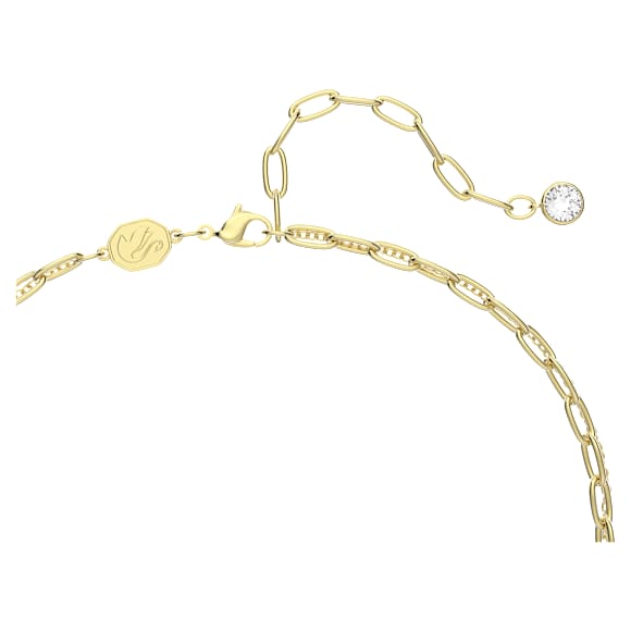 Dellium Halskette, Bambus, Grün, Goldlegierungsschicht - Swarovski, 5645388