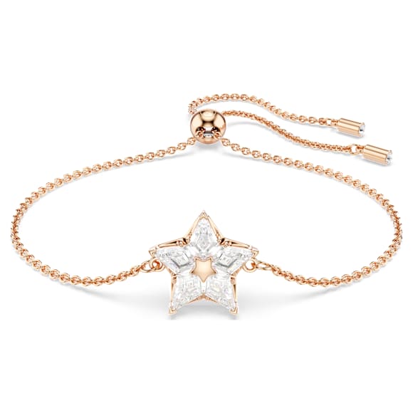 Stella 手链, 风筝型切割, 星星, 白色, 镀玫瑰金色调 - Swarovski, 5645460