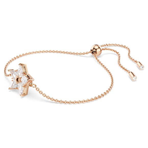 Bracelet Stella, Taille cerf-volant, Étoile, Blanc, Placage de ton or rosé - Swarovski, 5645460