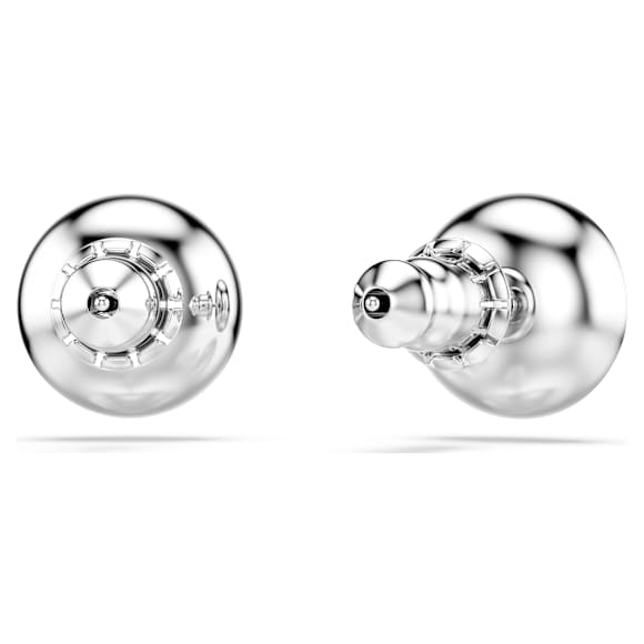Una Angelic stud earrings, Round cut, Green, Rhodium plated - Swarovski, 5646714