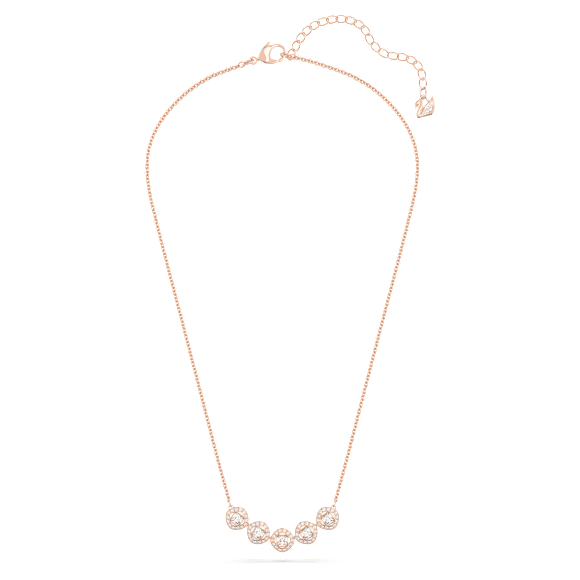 Una Angelic 项链, 方形切割, 白色, 玫瑰金色饰面 - Swarovski, 5646715
