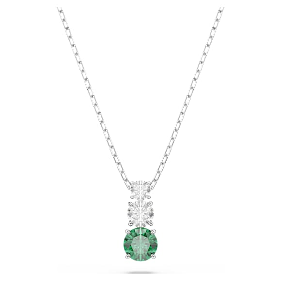 Stilla Attract จี้สร้อยคอ, เขียว, เคลือบโรเดียม - Swarovski, 5646717