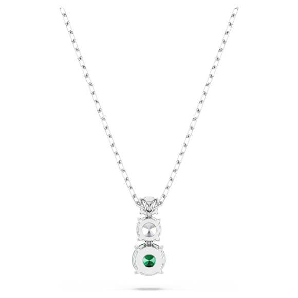 Stilla Attract pendant, Green, Rhodium plated - Swarovski, 5646717