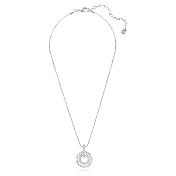 Circle Kolye, Yuvarlak şekil, Beyaz, Rodyum kaplama - Swarovski, 5646720