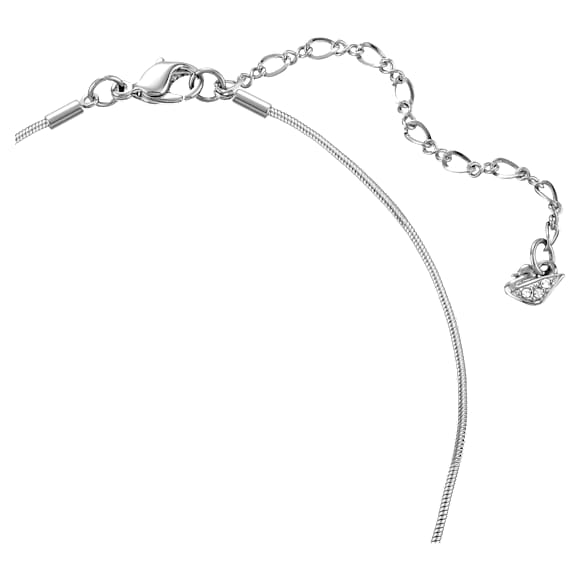 Circle Kolye, Yuvarlak şekil, Beyaz, Rodyum kaplama - Swarovski, 5646720