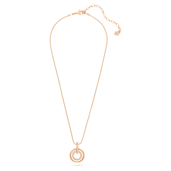 Circle Anhänger, Runde Form, Weiß, Roségold-Legierungsschicht - Swarovski, 5646721