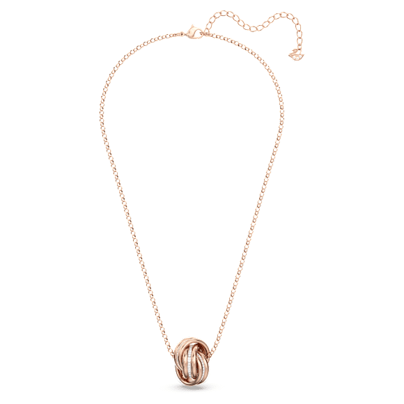 Further pendant, Intertwined circles, White, Rose gold-tone plated - Swarovski, 5646722